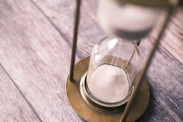 Sanduhr von oben fotografiert
